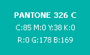 PANTONE 362 C C:85 M:0 Y:38 K:0 R:0 G:178 B:169